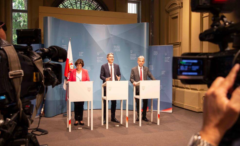 Von links: Maria Hochgruber Kuenzer, Arno Kompatscher und Arnold Schuler