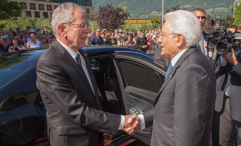 Die Präsidenten Sergio Mattarella (rechts) und Alexander Van der Bellen bei ihrem Südtirol-Besuch vor zwei Jahren