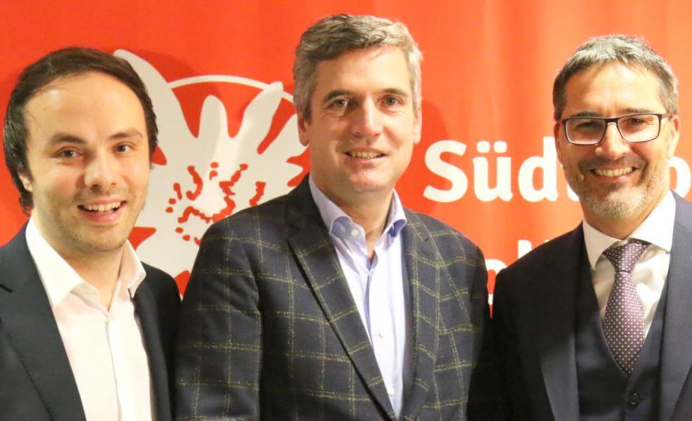Von links: Philipp Achammer, Herbert Dorfmann und Arno Kompatscher