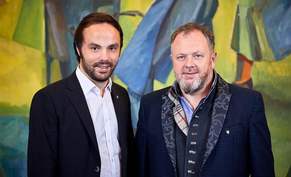 Landesrat Philipp Achammer und SVP-Fraktionsvorsitzender Gert Lanz