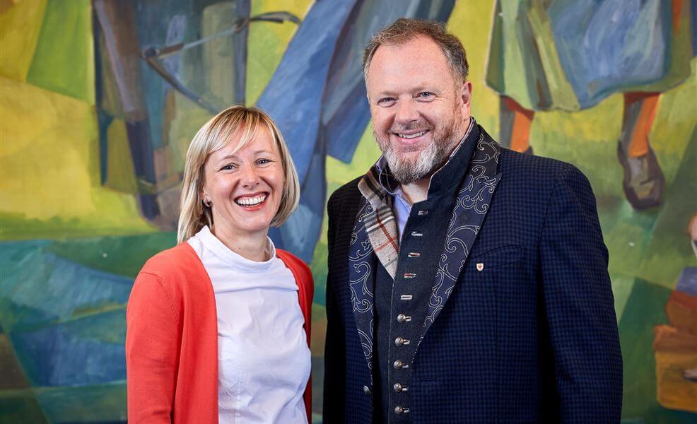 SVP-Fraktionsvorsitzender Gert Lanz und L.-Abg. Magdalena Amhof
