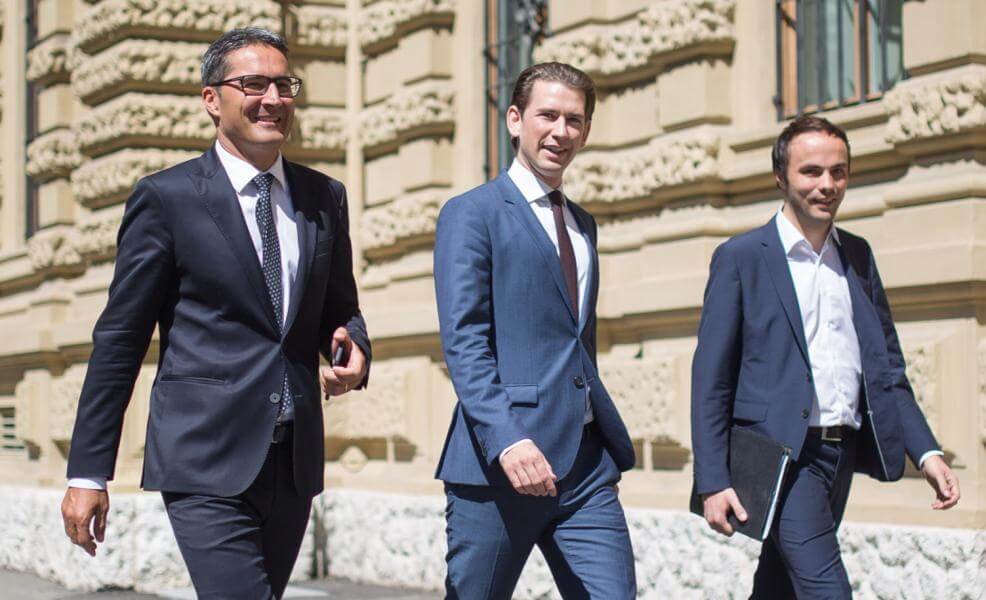 Arno Kompatscher, Sebastian Kurz und Philipp Achammer