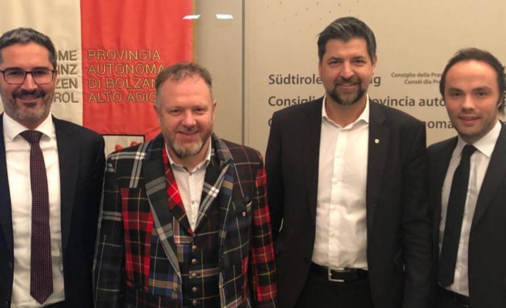 Von links: Arno Kompatscher, Gert Lanz, Helmuth Tauber und Philipp Achammer