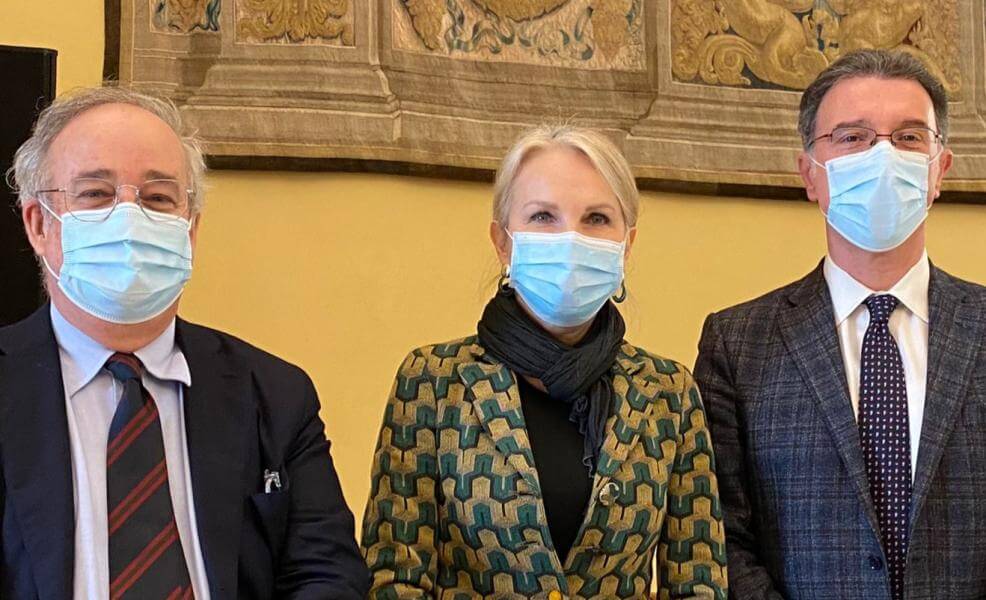 Von links: Gianclaudio Bressa, Julia Unterberger und Albert Lanièce
